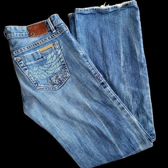 2s Armani Exchange womens low rise bootcut jeans - Picture 1 of 4